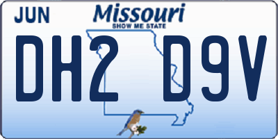 MO license plate DH2D9V