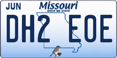 MO license plate DH2E0E