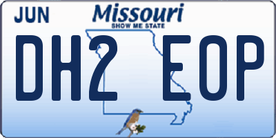 MO license plate DH2E0P