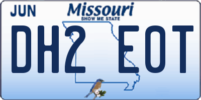 MO license plate DH2E0T