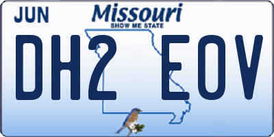 MO license plate DH2E0V
