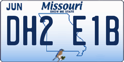 MO license plate DH2E1B