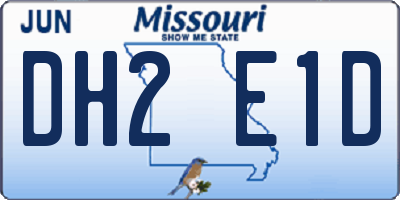 MO license plate DH2E1D