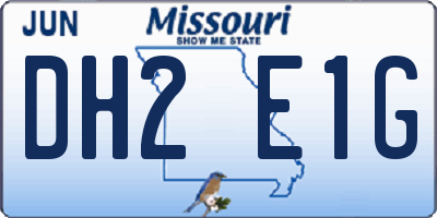MO license plate DH2E1G