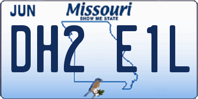 MO license plate DH2E1L