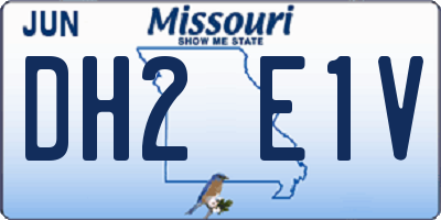 MO license plate DH2E1V