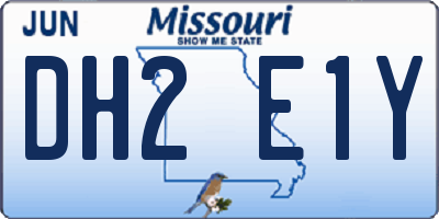 MO license plate DH2E1Y