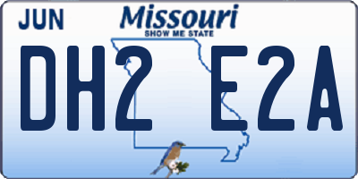 MO license plate DH2E2A