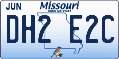 MO license plate DH2E2C