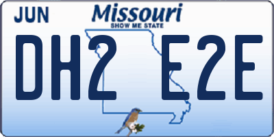 MO license plate DH2E2E