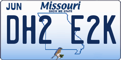 MO license plate DH2E2K