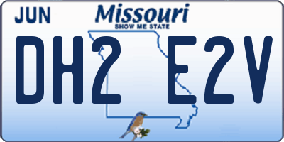 MO license plate DH2E2V