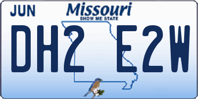 MO license plate DH2E2W