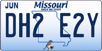 MO license plate DH2E2Y