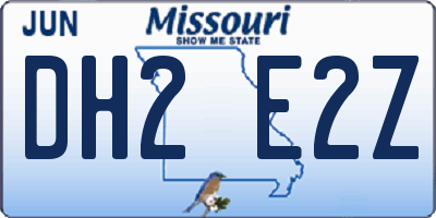 MO license plate DH2E2Z
