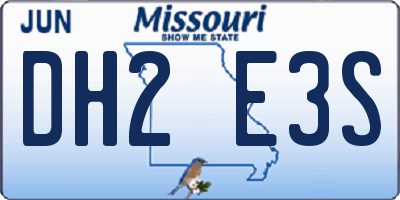 MO license plate DH2E3S