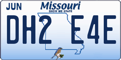 MO license plate DH2E4E