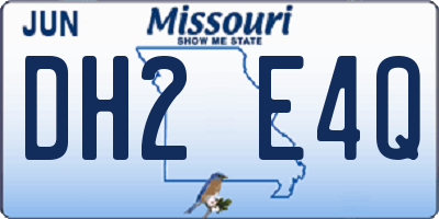 MO license plate DH2E4Q