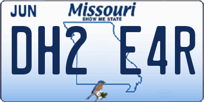 MO license plate DH2E4R