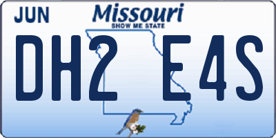 MO license plate DH2E4S