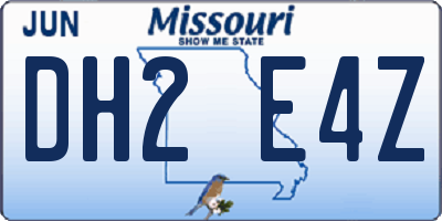 MO license plate DH2E4Z