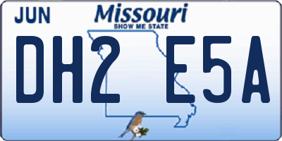 MO license plate DH2E5A