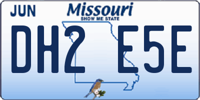 MO license plate DH2E5E