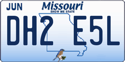 MO license plate DH2E5L