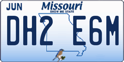 MO license plate DH2E6M