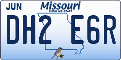 MO license plate DH2E6R