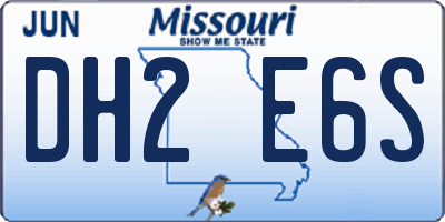 MO license plate DH2E6S