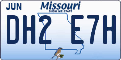 MO license plate DH2E7H