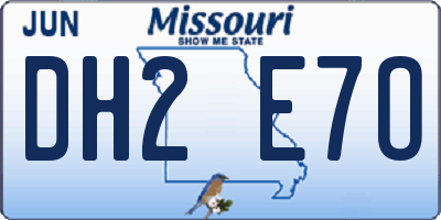 MO license plate DH2E7O