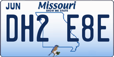 MO license plate DH2E8E