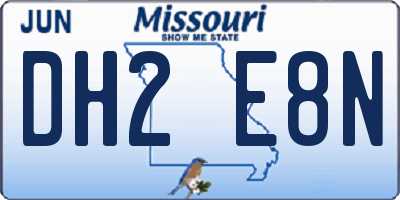 MO license plate DH2E8N
