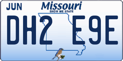 MO license plate DH2E9E
