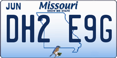 MO license plate DH2E9G