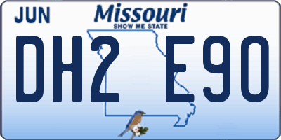 MO license plate DH2E9O