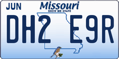 MO license plate DH2E9R