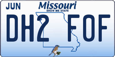 MO license plate DH2F0F
