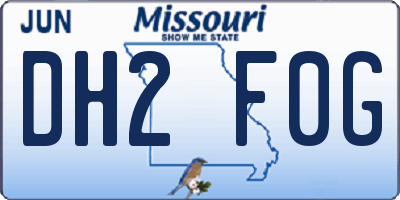 MO license plate DH2F0G
