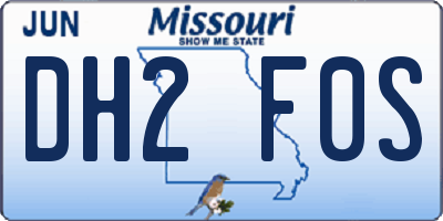 MO license plate DH2F0S