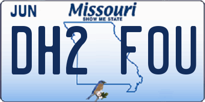 MO license plate DH2F0U