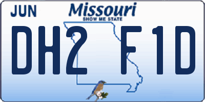 MO license plate DH2F1D