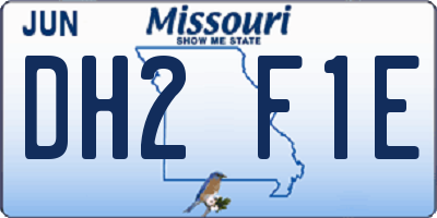 MO license plate DH2F1E