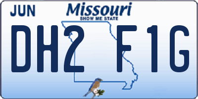 MO license plate DH2F1G