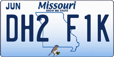 MO license plate DH2F1K