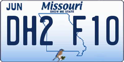 MO license plate DH2F1O