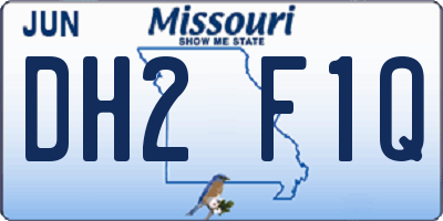 MO license plate DH2F1Q