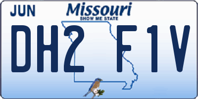 MO license plate DH2F1V